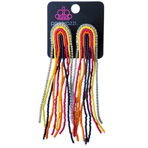 Papparazzi "Let There BEAD Light" Multicolor Waterfall Earrings - Picture 5 of 6